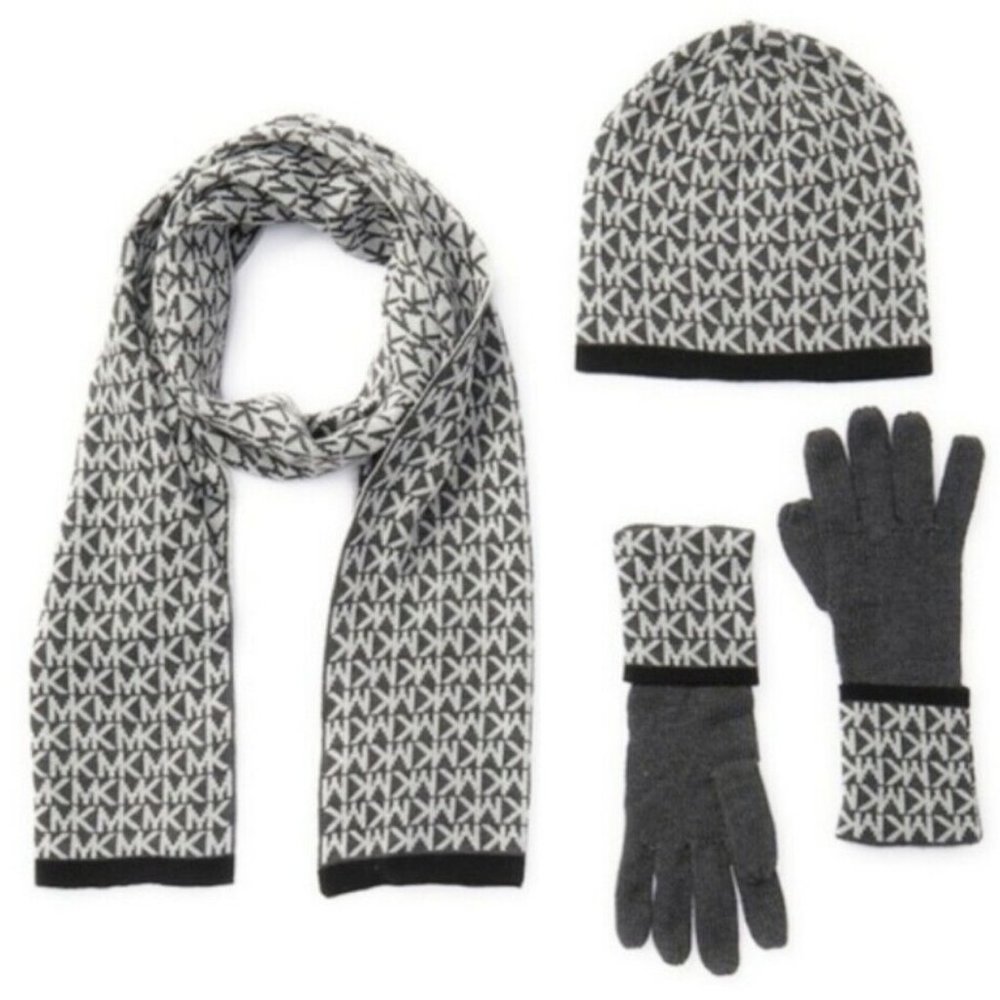 Michael Kors Winter Hat, Scarf, & Glove Set